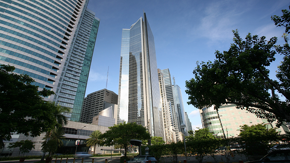 Image shows the head office of Metrobank at GT Tower along Ayala Avenue, Makati City, Philippines