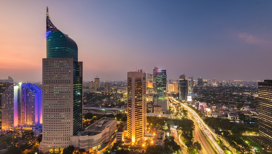 City skyline in Indonesia