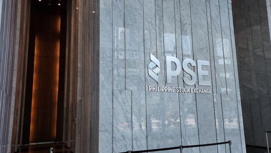 Philippine Stock Exchange signage at the lobby of the PSE building