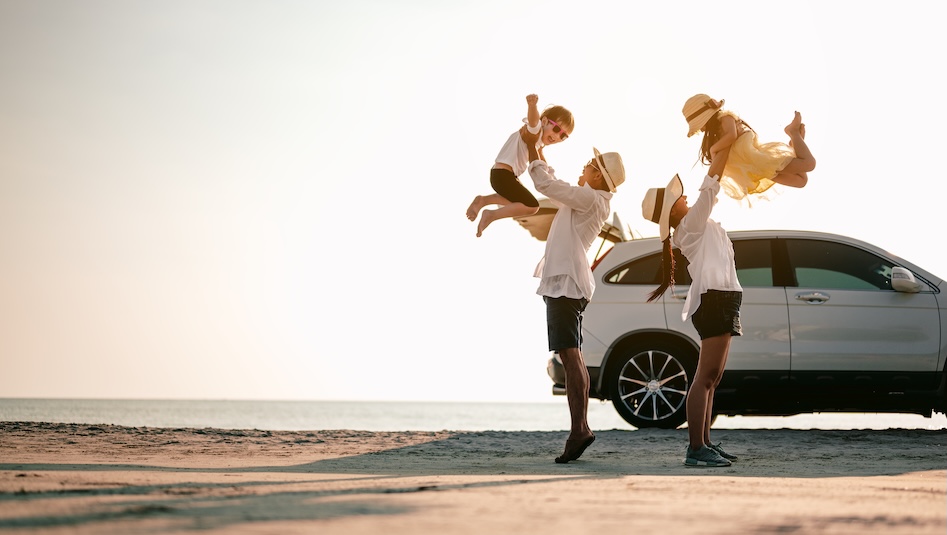 Family on a road trip