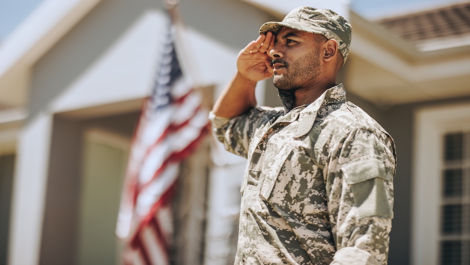 Soldier saluting